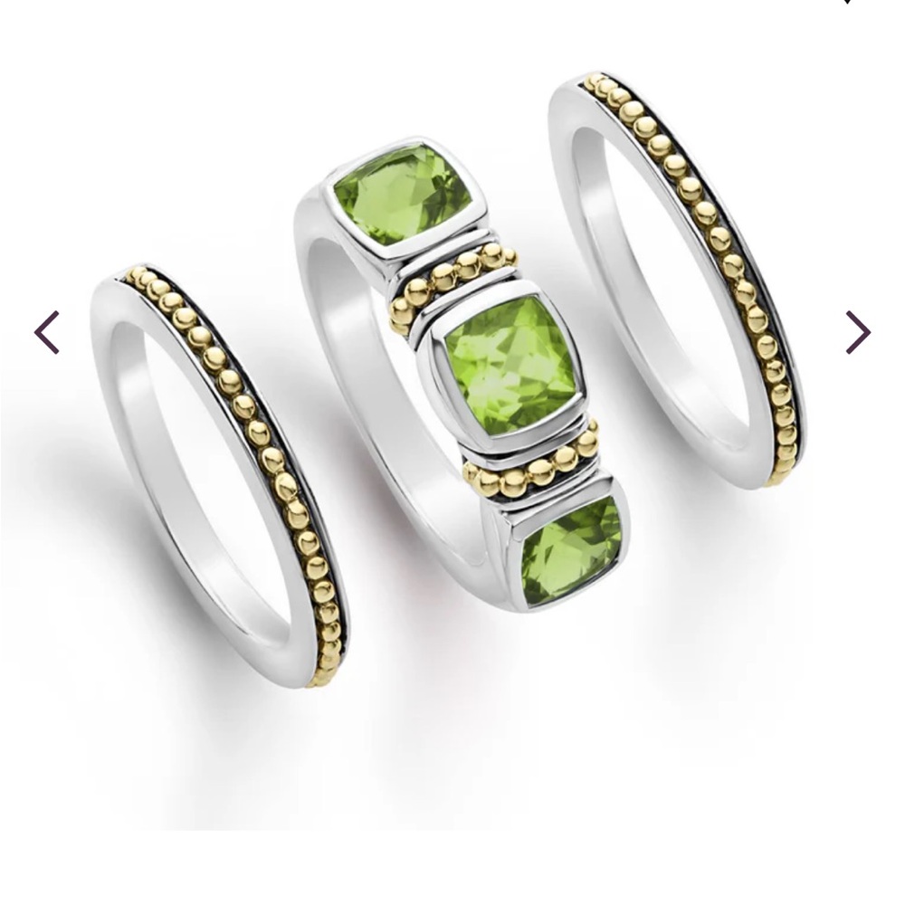 NWT, LAGOS Peridot stacking rings Rittehouse